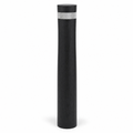 Tall 28cm column pepper mill in matte black stained ash with a knurled steel collar